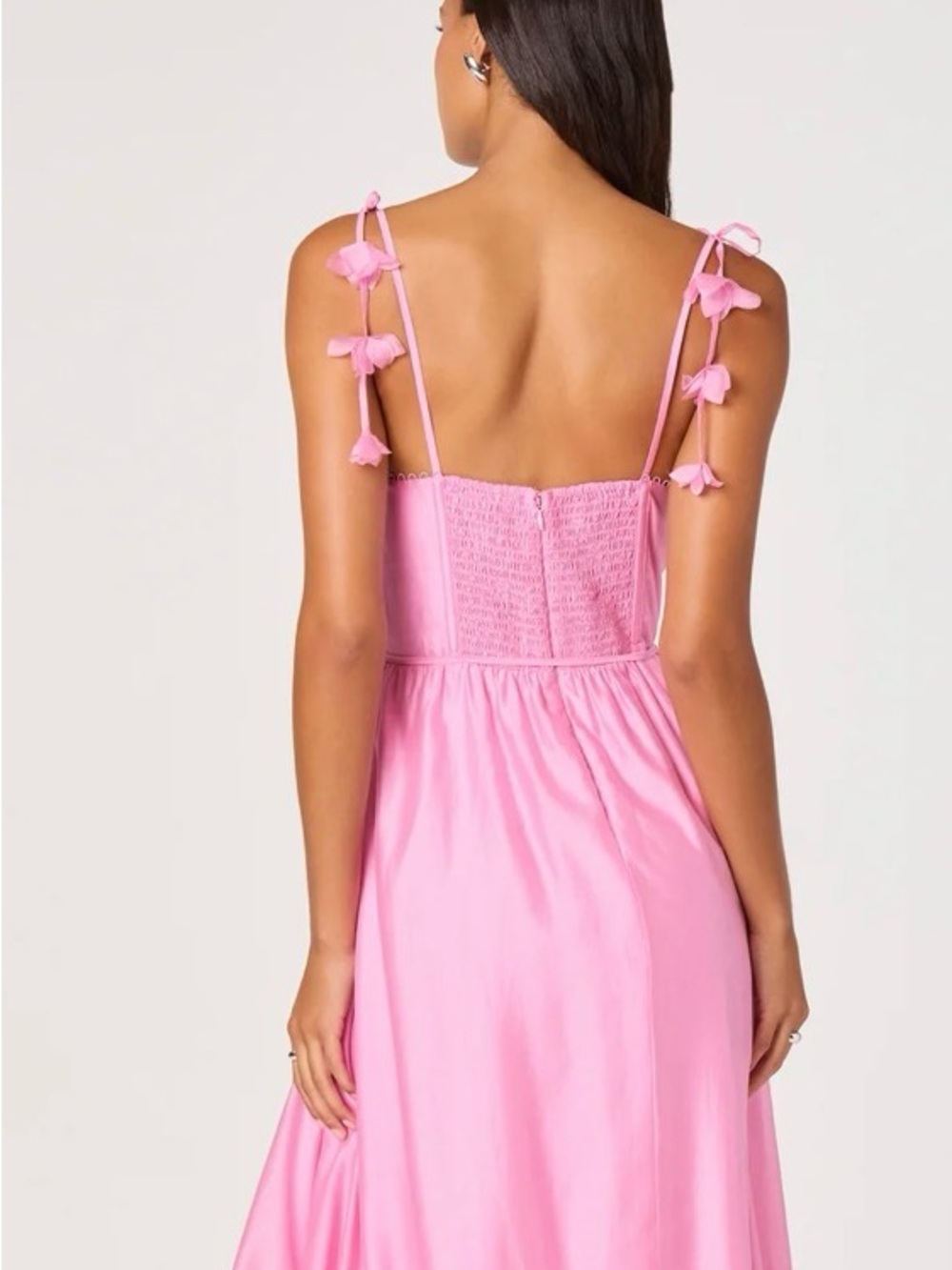 ASTR the Label Pink Halcyon 3D Flower Appliqué Midi Dress - Picture 2 of 3